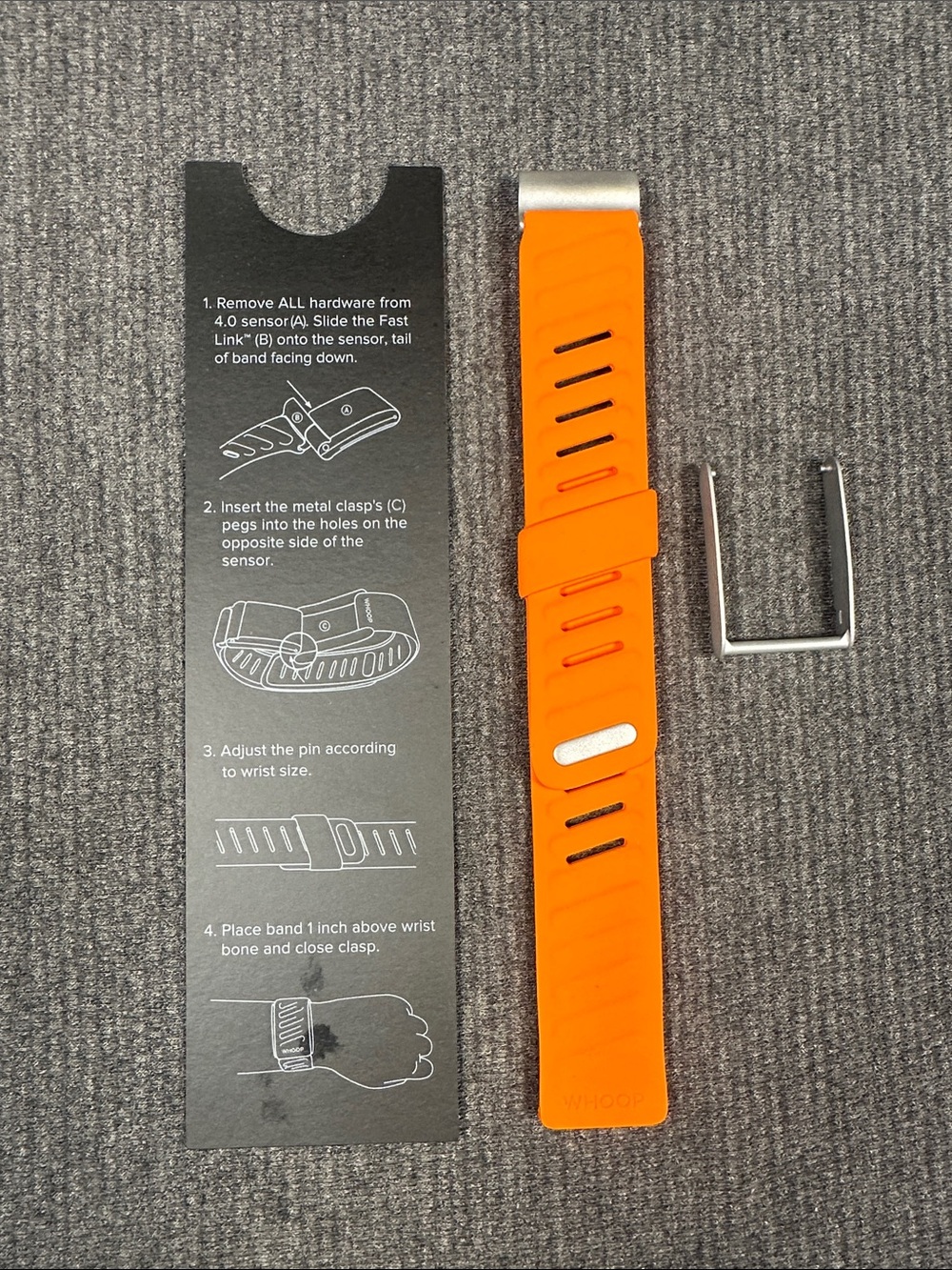 WHOOP 4.0 BAND:  ORANGE SPORT FLEX SILICONE Brand New Never Worn Wrist